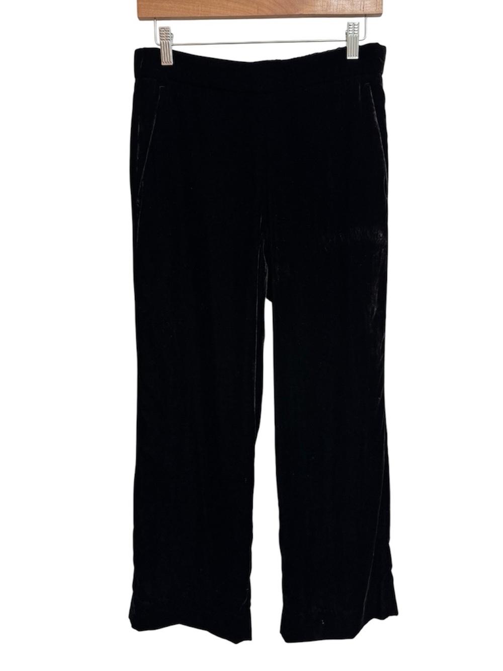 J. Crew Crushed Velvet Peyton Crop Wide Leg Pull On Pants Women Size 6‎ Holiday